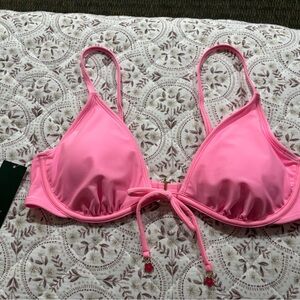 Pink Bikini Top with Bow Detail